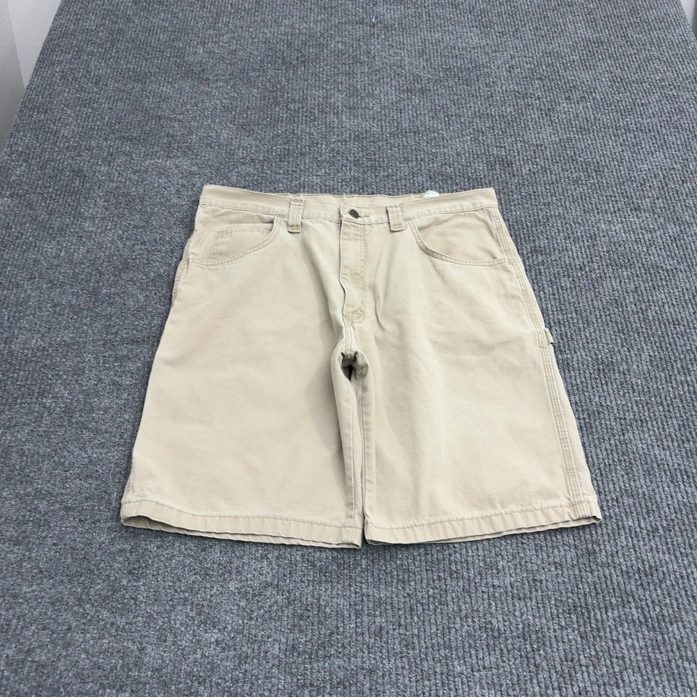 Wrangler Carpenter Shorts Mens 36 Tan Cotton Canvas Utility Workwear Streetwear